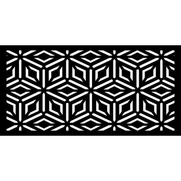 Highlanderhome LaserCut Metal Privacy Fence, Diamond, Black, 24" x 48"/pc Diamond_Black_1pc - main